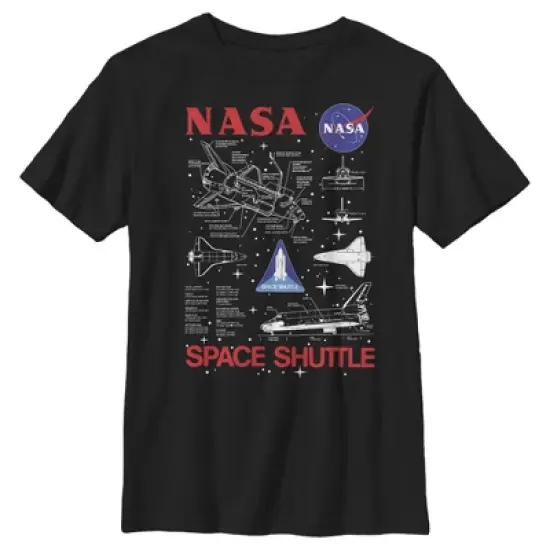 Boy's NASA Space Shuttle Schematic Details T-Shirt image {3}