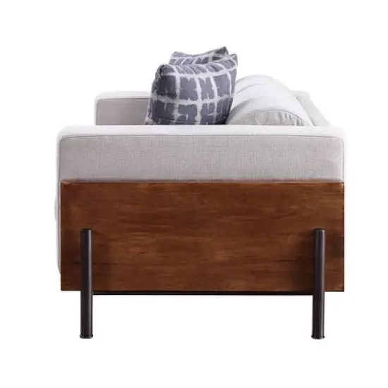 91" Pelton Sofa Fabric/Walnut - Acme Furniture image {4}