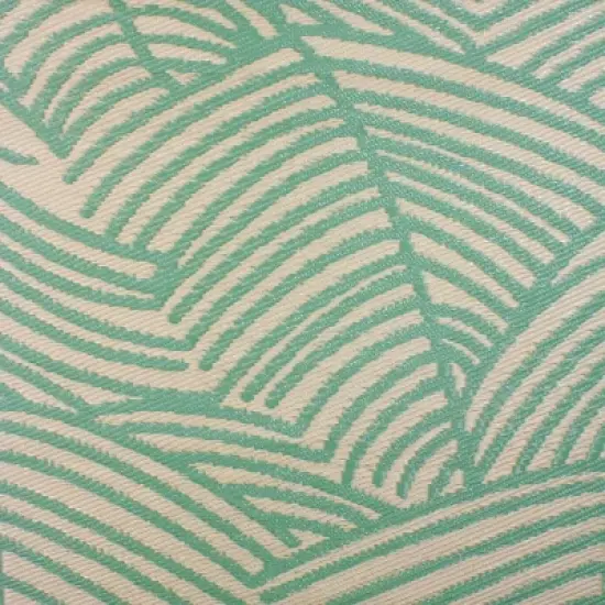 Northlight 4' x 6' Green and Beige Leaf Design Rectangular Outdoor Area Rug image {3}