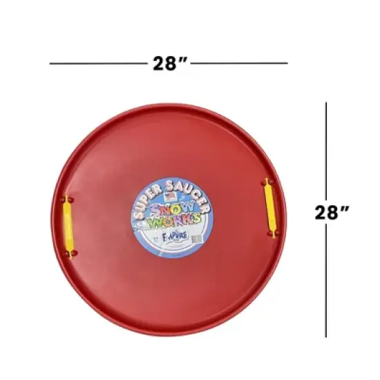 Babybird Investments Super Saucer 28 Inch Round Snow Sled | Red | Manufactured here in the USA image {4}