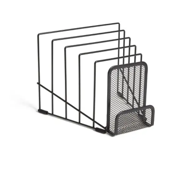 TRU RED 6 Compartment Wire Mesh Letter Holder Matte Blk TR57561-CC image {3}