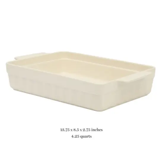 Martha Stewart Broadbrook Ceramic Bakeware, 13x9 Inch Rectangular Baking Dish with Handles image {2}