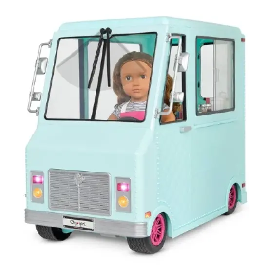 Our Generation Sweet Stop Ice Cream Truck with Electronics for 18" Dolls - Light Blue image {6}