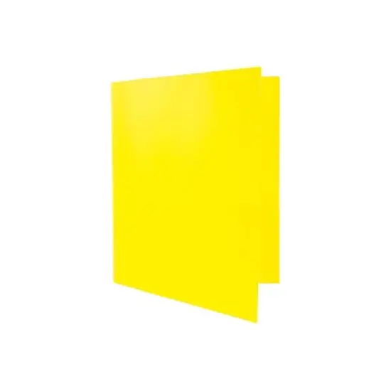 JAM Paper Pop 2-Pocket School Folder Yellow 96/Pack (382EYEB) image {3}