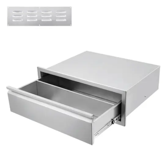Outdoor Kitchen Drawers, Stainless Steel BBQ Drawer with Divider - Built-in Flush Mount for BBQ Islands image {7}