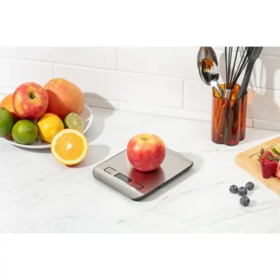 Digital Food Scale &ndash; 11 LB Capacity, Tare Function, Stainless Steel, LCD Display, 2 AAA Batteries Included, Ideal for Cooking, Baking, and Kitchen Use image {2}