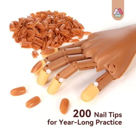 Saviland 2025 Nail Practice Hand Kit - 200Pcs Training Set with Anti-Slip Base, Artificial Nails & Tools for Beginner Nail Tech. image {5}