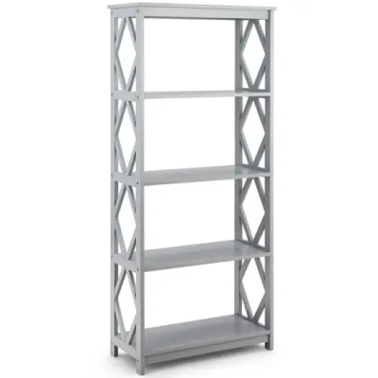 Tangkula 5-Tier Open Bookshelf Bookcase Standing Casual Home Storage Display Rack image {7}