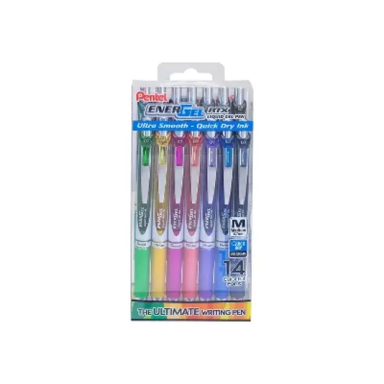 Pentel EnerGel RTX Retractable Gel Pens Medium Point 0.7mm Assorted Ink 14/Pack (BL77PC14M) image {2}