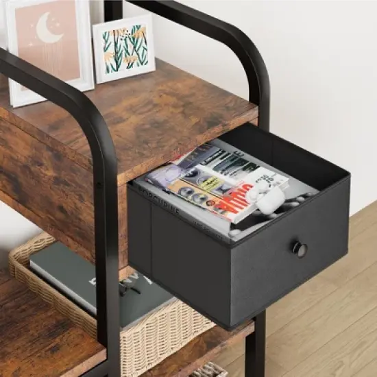 3-in-1 Hall Tree Coat Rack with Shoe Storage and Drawer, Heavy-Duty Steel Frame Entryway Bench, Multifunctional Mudroom Organizer image {8}