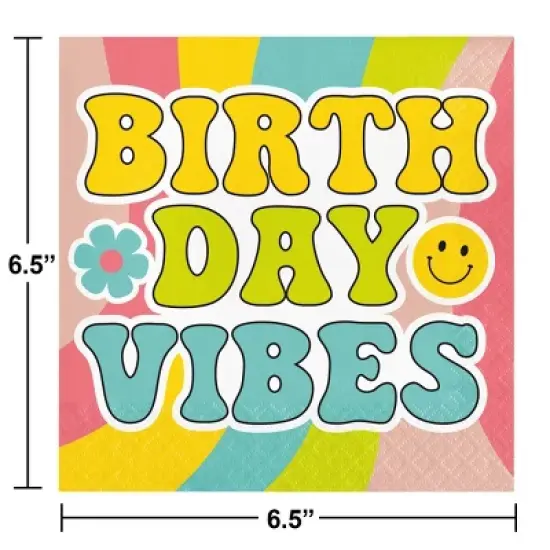 Creative Converting Flower Power Deluxe Birthday Party Tableware and Decorations Kit 27ct image {3}