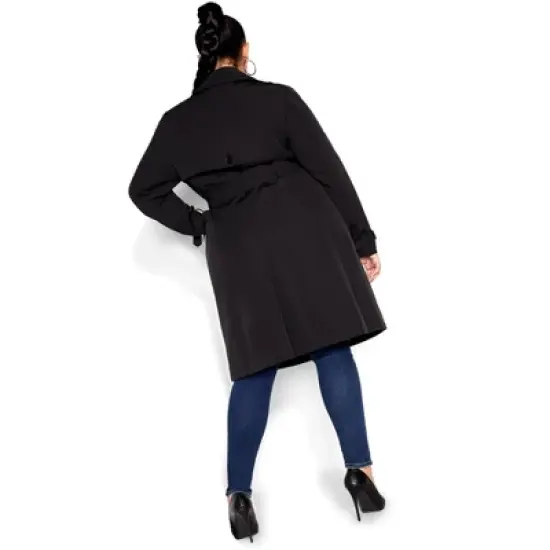 Women's Plus Size Utility Trench - black | CITY CHIC image {1}