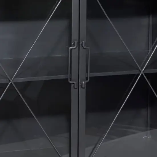 Industrial Metal Cabinet Black - Olivia & May image {2}