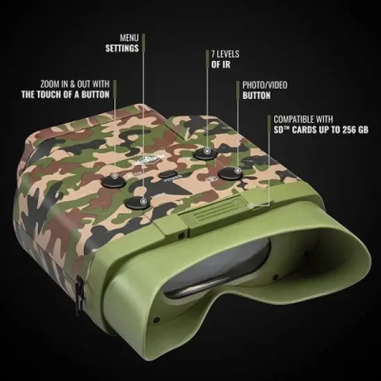 Hike Crew Camo Tactical Gear Night Vision Binoculars W/Digital Camera image {3}