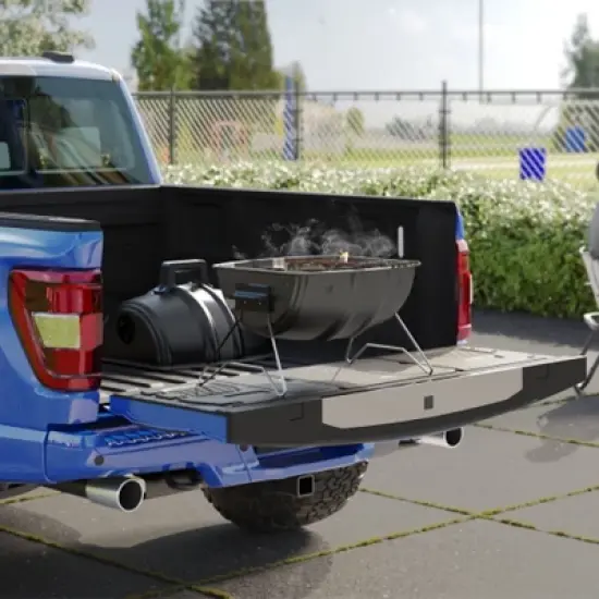 Americana Grills Keg A Que Charcoal BBQ Grill, Portable Outdoor Barbecue with Durable Powder Coated Hood and Bowl, 186 Square Inch Cooking Area, Black image {3}