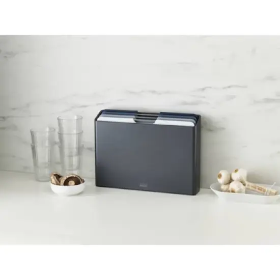 Joseph Joseph Folio 4pc Chopping Board Set (Large) Graphite: Dishwasher-Safe Cutting Boards, Polypropylene image {4}