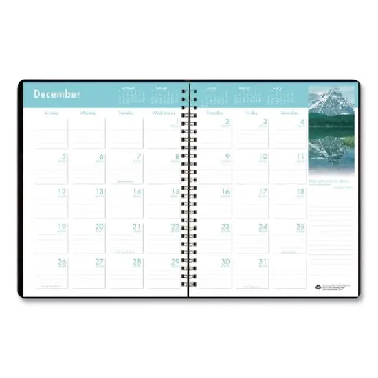 Earthscapes Recycled Ruled Monthly Planner, Landscapes Color Photos, 11 x 8.5, Black Cover, 14-Month: Dec 2025 to Jan 2027 image {1}