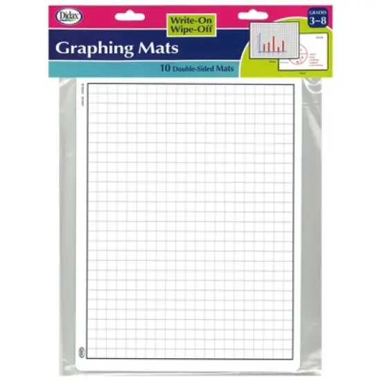 Didax Write-On/Wipe-Off Graphing Mats, Set of 10 image {1}