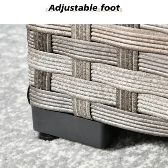 Marlton 7pc Wicker Outdoor Patio Furniture Set Conversation Sofa Set with a Fire Pit and Cushions image {5}