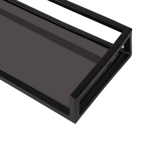 24" x 8" x 3" Blex Metal and Glass Wall Shelf - Kate & Laurel All Things Decor image {3}