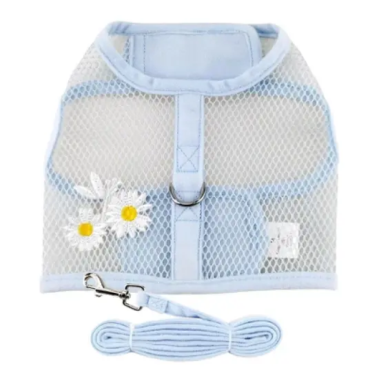 Doggie Design Cool Mesh Dog Netted Harness with Leash - Blue Daisy image {3}