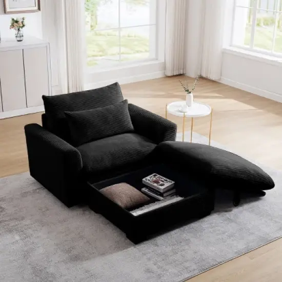 Corduroy Sofa Couch,Modular Sofa With Storage Ottoman,Deep Seat Couch,Sofa Couch For Living Room,Apartment-Cuddlewood image {8}