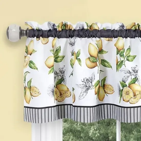 Kate Aurora Country Lemons Complete Cafe Style Kitchen Curtain Tier & Valance Set image {2}