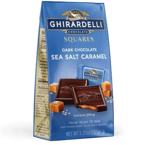 Ghirardelli Dark Chocolate Candy squares with Sea Salt Caramel Filling image {1}