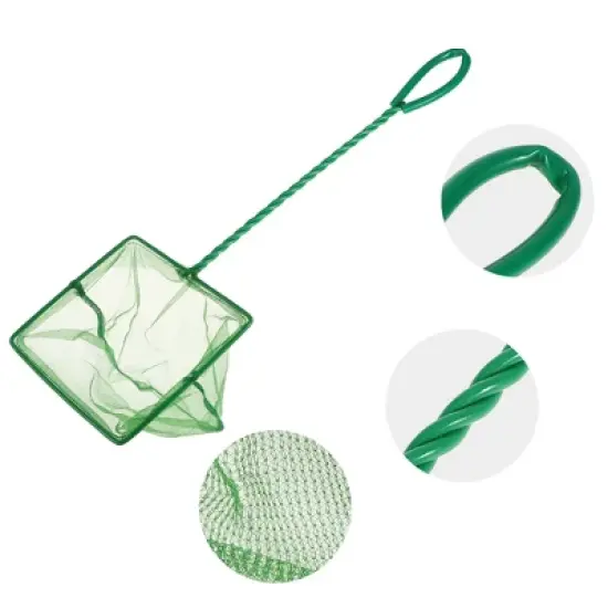 Unique Bargains Aquarium Fish Net Aquarium Fish Tank Accessories Small Fish Fine Net Green 6'' 3Pcs image {2}