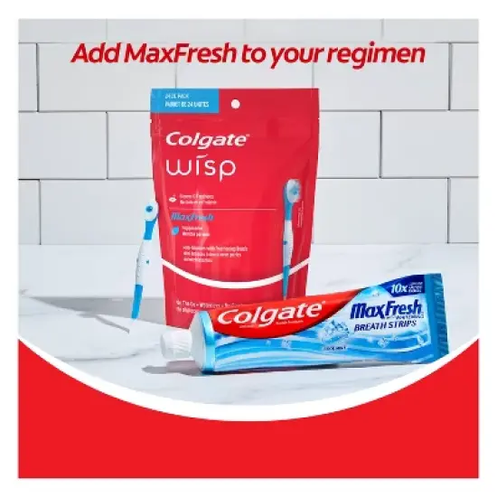 Colgate Max Fresh Wisp Disposable Travel Toothbrushes - Mini - Peppermint - Trial Size -24ct image {6}