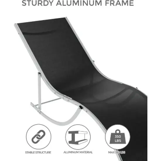 Chaise Lounge Set of 2 - Outdoor Chairs, All-Weather Textilene Mesh & Steel Frame - Poolside, Beach, Backyard Sun Loungers for Patio, Deck & Garden image {2}