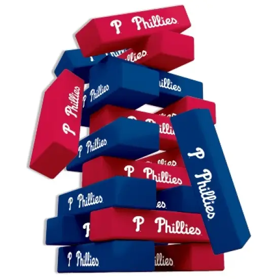 MasterPieces Philadelphia Phillies MLB Wooden Block Tumble Tower Game - 54 Pieces image {2}