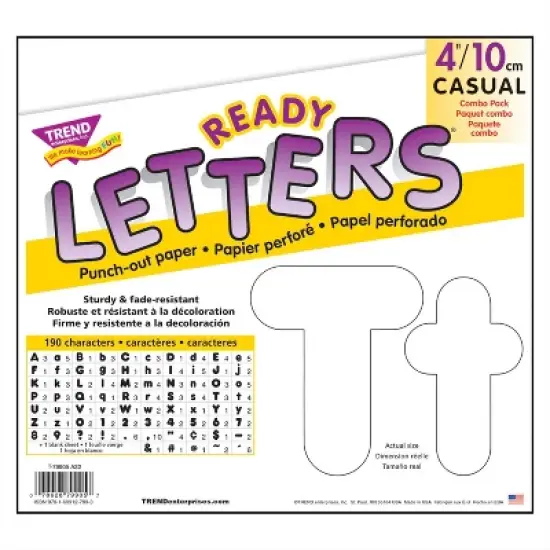 TREND White 4-Inch Casual Uppercase/Lowercase Combo Pack Ready Letters&reg; image {4}