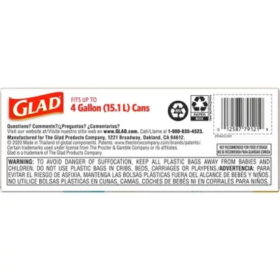 Glad Small Drawstring Trash Bags - Beachside Breeze - 4 Gallon image {10}