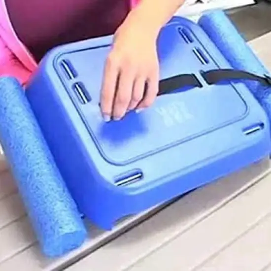 Pool Minder Inc Zak the Pool Minder Hands Free Automatic Plastic Foam Water Leaf Skimmer with Small Animal Platform for Swimming Pool Pump, Blue image {4}