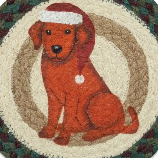 Earth Rugs Hand-Stenciled Dog Art Trivet &ndash; Holiday Table Accent in Natural Jute image {2}