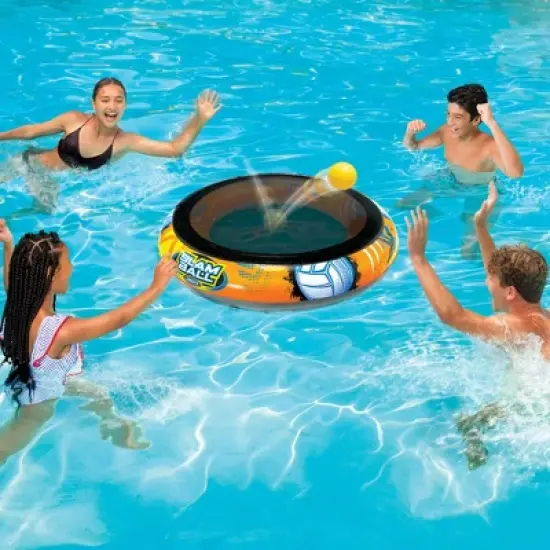 Banzai SLAM BALL 360 Degree Inflatable PVC Plastic High-Energy Outdoor Swimming Pool or Lawn Target Net Ball Game for 4 Players Ages 8+ image {1}