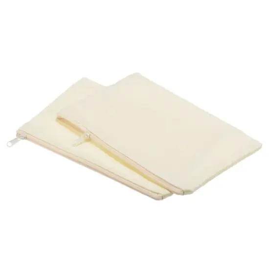 Unique Bargains Canvas Blank Zip DIY Home Travel Storage File Bag 4 Pcs image {4}