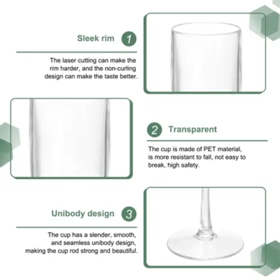 Unique Bargains Lightweight Elegant Champagne Flutes with Long Stem 2 Pcs image {2}