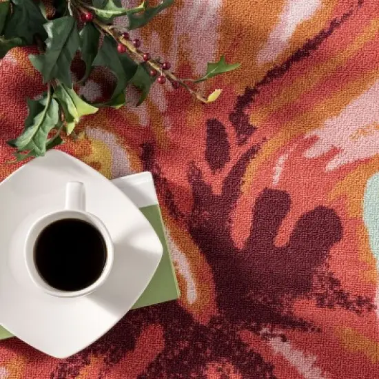 Nuloom Contemporary Floral Sabrina Indoor/Outdoor Patio Area Rug, Round 6', Multi image {5}