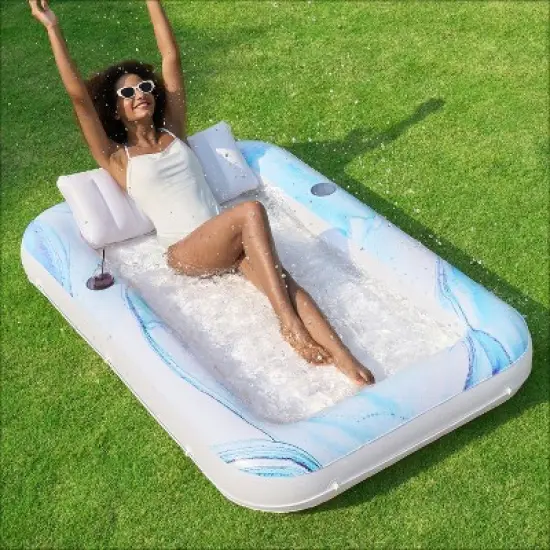Sloosh Pool Floats Adult Pool Tanning Bed with Pillow, Suntan Pools Float Raft Tanning Pool for Adult Pool Lounger image {9}