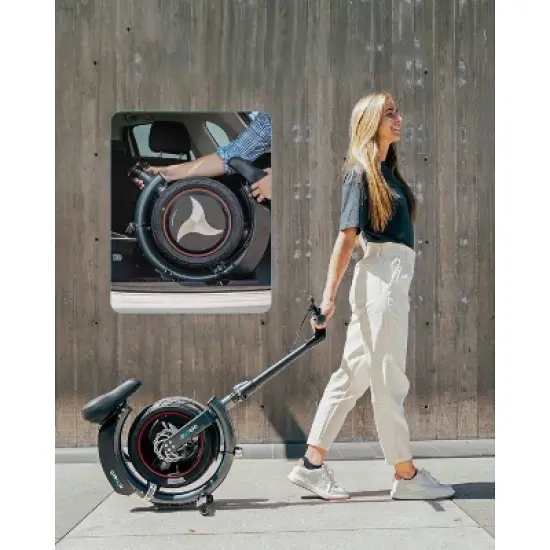 Gyro C2 14" Foldable Step Through Electric Bike - Gray image {1}