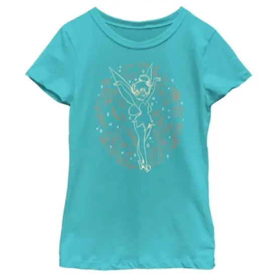 Girl's Peter Pan Tinkerbell Spooky Line Art T-Shirt image {4}