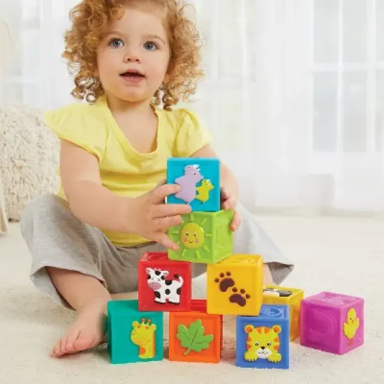 Kidoozie Squeak 'n Stack Blocks for Infants and Toddlers ages 6-24 months image {2}