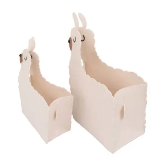 Little Love by NoJo White Llama Felt Storage Caddy - 2pc image {2}