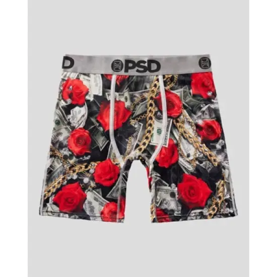 PSD Men's Money Roses Print Boxer Briefs 2pk - Gold/Green/Red image {1}