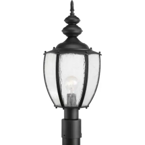 Progress Lighting Roman Coach 1-Light Outdoor Post Lantern, Textured Black, Seeded Glass image {2}