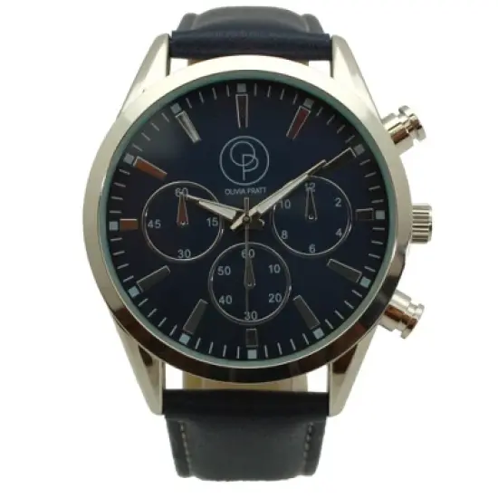 Olivia Pratt Solid Color Band Chronograph Men Watch image {7}