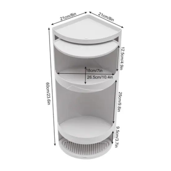 YIYIBYUS 3 Tier Desktop Rotating Storage Rack Cosmetic Storage Shelf image {3}