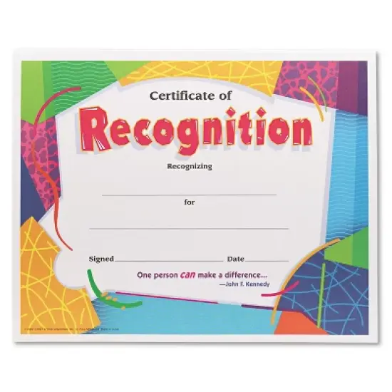 Trend Certificate of Recognition Awards 8-1/2 x 11 30/Pack T2965 image {2}